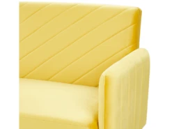 Canapé Convertible 3 Places En Velours Jaune SENJA 21 Canapé Convertible 3 Places En Velours Jaune SENJA -Accueil-Canapé canape 17868393