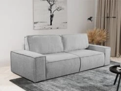 Canapé 4 Places Convertible En Tissu Bouclette Gris AMELIA De Pascal Morabito