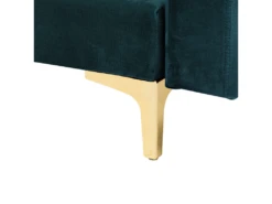 Canapé Angle Droit Convertible En Velours Bleu Paon 4 Places Avec Pouf ABERDEEN -Accueil-Canapé canape 17986005