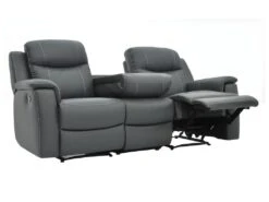 Canapé 3 Places Relax EVASION En Cuir - Gris -Accueil-Canapé canape 182148