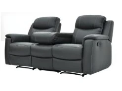 Canapé 3 Places Relax EVASION En Cuir - Gris -Accueil-Canapé canape 182149