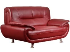 Canapé 2 Places En Simili NIGEL - Rouge