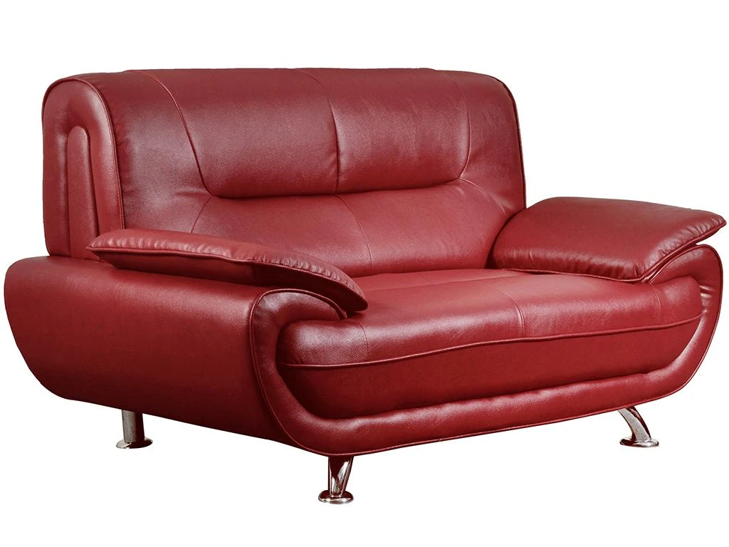 Canapé 2 Places En Simili NIGEL - Rouge 3 Canapé 2 Places En Simili NIGEL - Rouge
