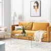 Canapé En Velours Jaune Avec Rangement EKSJO