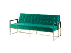 Canapé Convertible 3 Places En Velours Vert émeraude MARSTAL -Accueil-Canapé canape 18253847