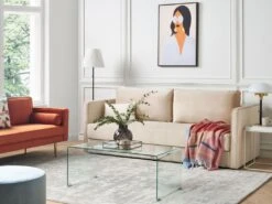 Canapé En Velours Beige Avec Rangement EKSJO