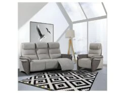 Canapé Relax électrique 3 Places Brun/Mastic - ZENIA -Accueil-Canapé canape 18273351