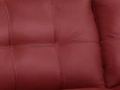 Canapé 3 Places En Cuir HAZEL - Rouge -Accueil-Canapé canape 18364219