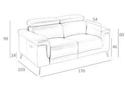 Canapé 2 Places En Cuir Avec Relax 6050 ANGEL CERDA -Accueil-Canapé canape 18425245