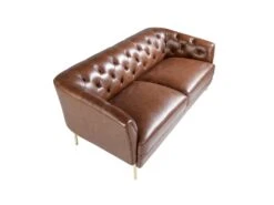 Canapé 2 Places En Cuir Marron Et Acier 6139 ANGEL CERDA 18 Canapé 2 Places En Cuir Marron Et Acier 6139 ANGEL CERDA -Accueil-Canapé canape 18425345