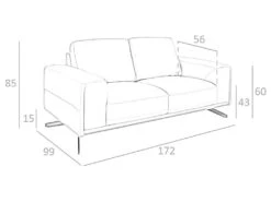 Canapé 2 Places En Cuir Couleur Arena 6133 ANGEL CERDA -Accueil-Canapé canape 18425721