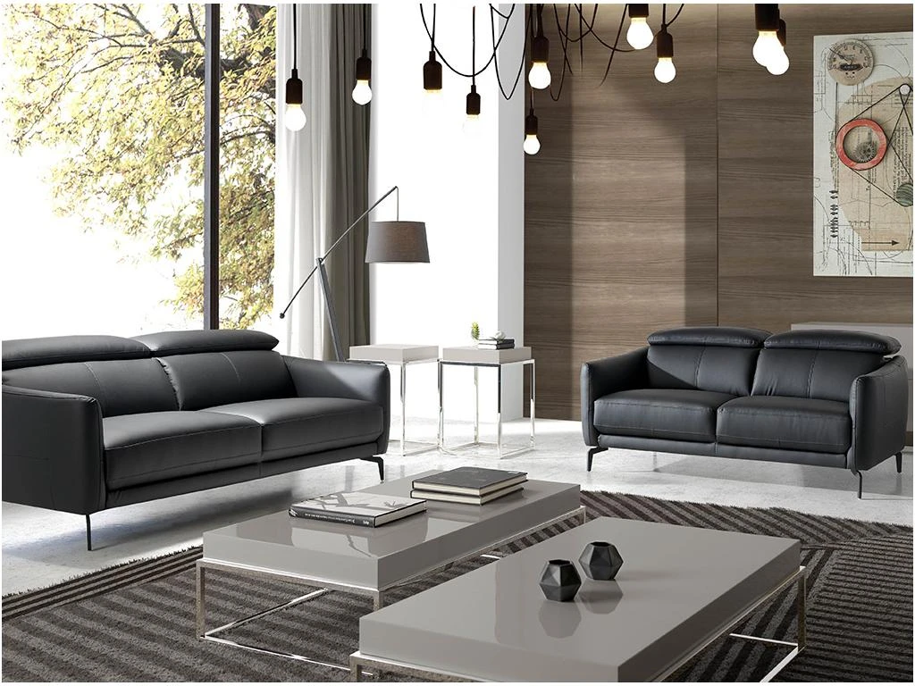 Canapé 2 Places En Cuir Et Acier Noir 6058 ANGEL CERDA 6 Canapé 2 Places En Cuir Et Acier Noir 6058 ANGEL CERDA – Image 4