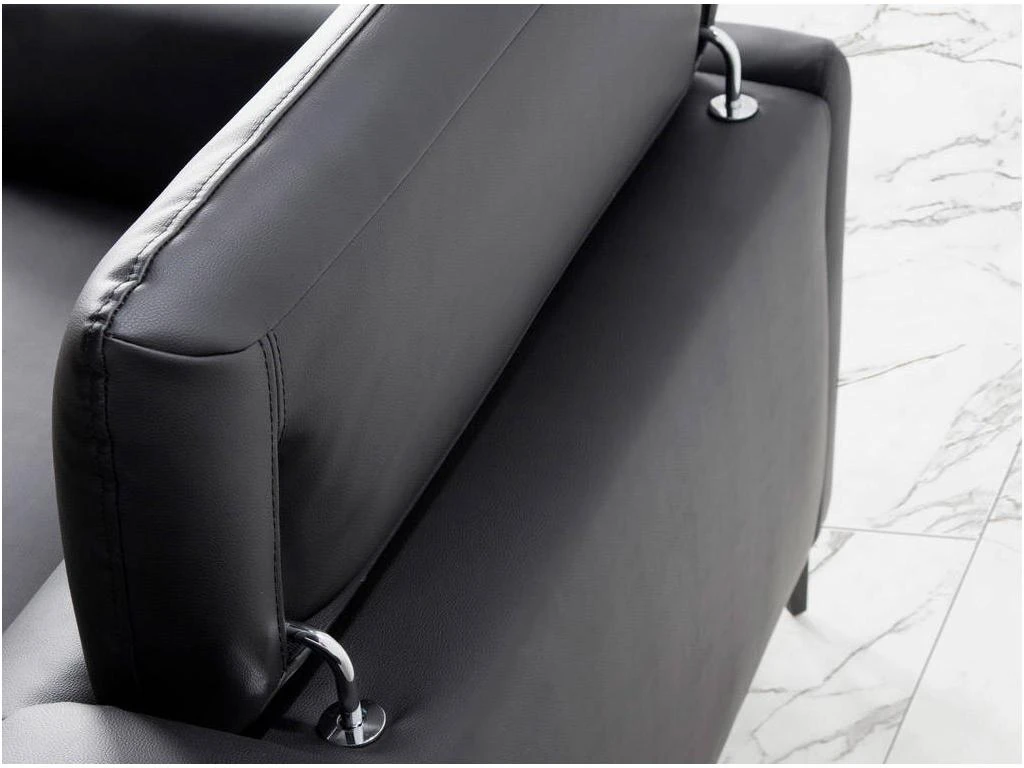 Canapé 2 Places En Cuir Et Acier Noir 6058 ANGEL CERDA 10 Canapé 2 Places En Cuir Et Acier Noir 6058 ANGEL CERDA – Image 8