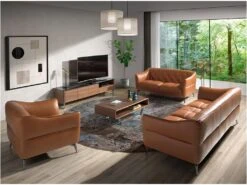 Canapé 2 Places En Cuir Avec Capitonné 6168 ANGEL CERDA -Accueil-Canapé canape 18426083