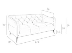 Canapé 2 Places En Cuir Avec Capitonné 6168 ANGEL CERDA -Accueil-Canapé canape 18426093