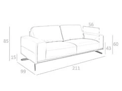 Canapé 3 Places En Cuir Couleur Arena 6134 ANGEL CERDA -Accueil-Canapé canape 18426319