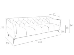 Canapé 3 Places En Cuir Et Acier 6169 ANGEL CERDA -Accueil-Canapé canape 18426421