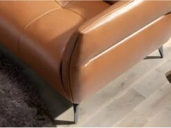 Canapé 3 Places En Cuir Et Acier 6169 ANGEL CERDA -Accueil-Canapé canape 18426423