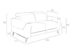 Canapé 2 Places En Cuir Avec Relaxation 6147 ANGEL CERDA -Accueil-Canapé canape 18426861