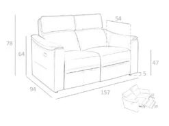 Canapé 2 Places En Cuir Brun Avec Relax 6165 ANGEL CERDA -Accueil-Canapé canape 18426967