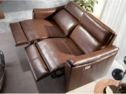 Canapé 2 Places En Cuir Brun Avec Relax 6165 ANGEL CERDA -Accueil-Canapé canape 18426969