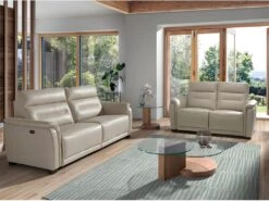 Canapé 3 Places En Cuir Gris Et Relax 6158 ANGEL CERDA -Accueil-Canapé canape 18427215