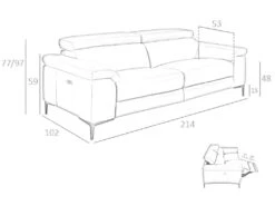 Canapé 3 Places En Cuir Avec Relax 6122 ANGEL CERDA -Accueil-Canapé canape 18427277