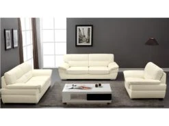 Canapé 2 Places En Cuir THIBAULT - Noir -Accueil-Canapé canape 184558 1