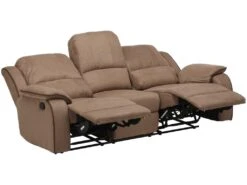 Canapé 3 Places Relax En Microfibre HERNANI - Taupe -Accueil-Canapé canape 188199