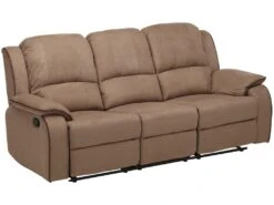 Canapé 3 Places Relax En Microfibre HERNANI - Taupe -Accueil-Canapé canape 188201