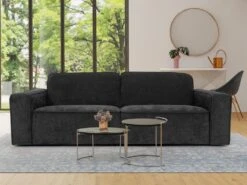 Canapé 3 Places En Tissu Anthracite MINATA -Accueil-Canapé canape 18856823