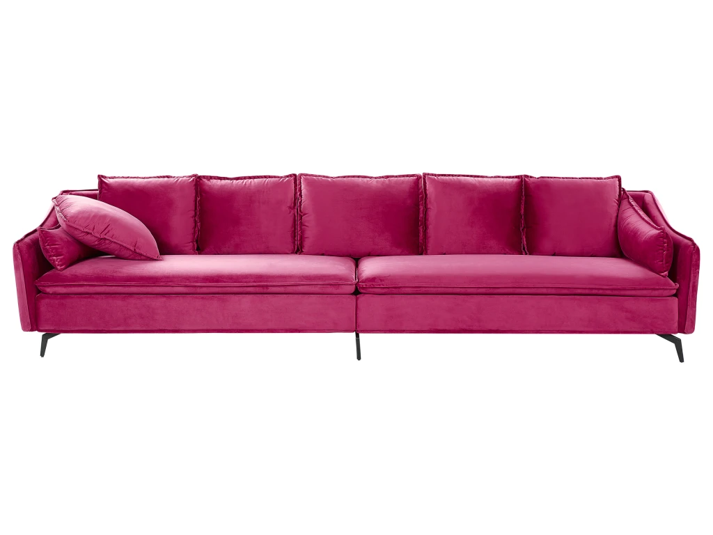 Canapé En Velours Rose Fuchsia AURE 4 Canapé En Velours Rose Fuchsia AURE – Image 2