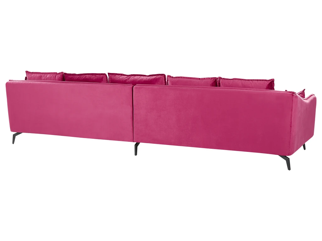 Canapé En Velours Rose Fuchsia AURE 9 Canapé En Velours Rose Fuchsia AURE – Image 7