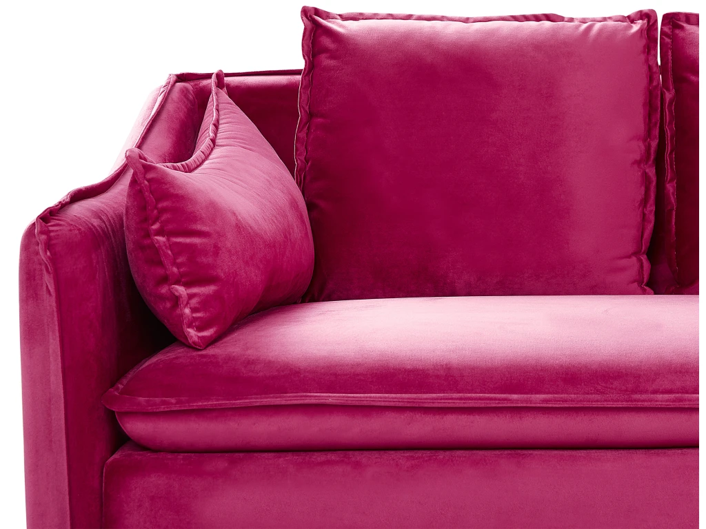 Canapé En Velours Rose Fuchsia AURE 10 Canapé En Velours Rose Fuchsia AURE – Image 8