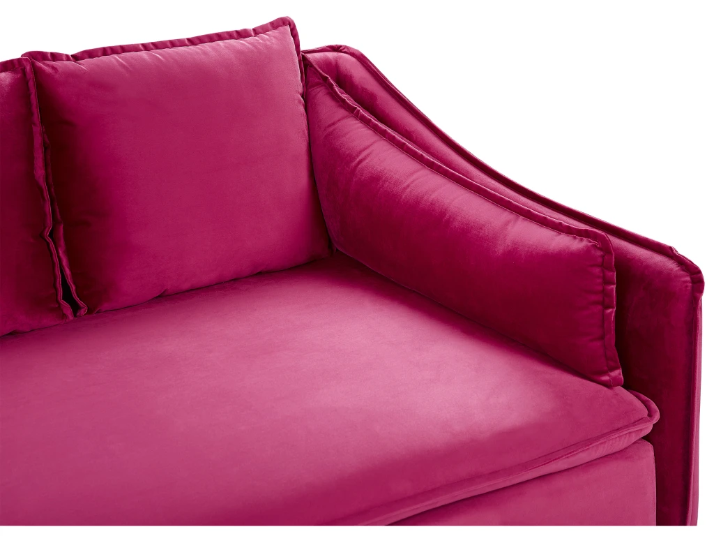 Canapé En Velours Rose Fuchsia AURE 11 Canapé En Velours Rose Fuchsia AURE – Image 9