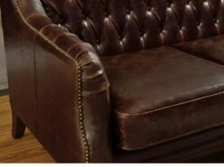 Canapé 3 Places En Cuir COLBERT - Marron -Accueil-Canapé canape 190118