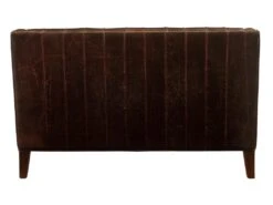 Canapé 2 Places En Cuir COLBERT - Marron -Accueil-Canapé canape 190121