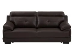 Canapé 3 Places En Cuir De Buffle MANUELLA - Marron -Accueil-Canapé canape 19076789