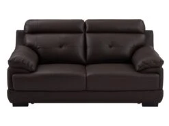 Canapé 2 Places En Cuir De Buffle MANUELLA - Marron -Accueil-Canapé canape 19077195