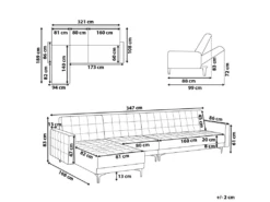 Canapé Angle Droite Convertible En Tissu Gris Clair 5 Places ABERDEEN -Accueil-Canapé canape 19122593