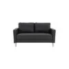 Canapé 2 Places - Simili Noir - Style Essentiel - L 150 X P 80 X H 85 Cm - KENT -Accueil-Canapé canape 19133341