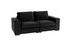 Canapé Design En Velours "Abosa" 212cm Noir