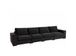 Canapé Design En Velours "Abosa" 212cm Noir -Accueil-Canapé canape 19135629