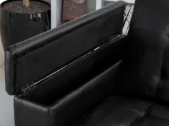 Canapé 3 Places Clic-clac En Simili DEVONSHIRE Avec Tablette Centrale Rabattable - Noir -Accueil-Canapé canape 191363