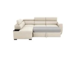 Canapé D'angle Convertible Réversible 4-5 Places KELIO - Tissu Beige - Coffre De Rangement - L 245 X P 184 X H 77 Cm -Accueil-Canapé canape 19145415