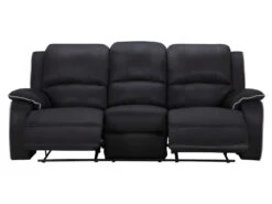 Canapé 3 Places Relax En Microfibre HERNANI - Noir -Accueil-Canapé canape 191465