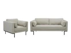 Canapé 3 Places En Tissu Anthracite Et Pieds En Métal ISABELLA -Accueil-Canapé canape 19218163