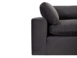 Grand Canapé D'angle Gauche En Velours Gris Anthracite AMAURY -Accueil-Canapé canape 19466453