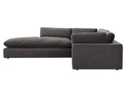 Grand Canapé D'angle Gauche En Velours Gris Anthracite AMAURY -Accueil-Canapé canape 19466457