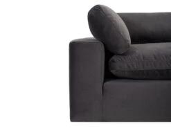 Canapé D'angle Droit En Velours Gris Anthracite AMAURY -Accueil-Canapé canape 19467045